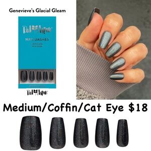 Red Aspen Glacial Gleam Press-On Nails - Black and Gray